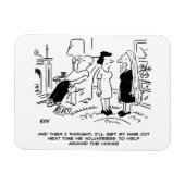 ヘアカットまたはヘアスタイリングのないロングヘアスタイル マグネット (横)