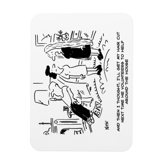 ヘアカットまたはヘアスタイリングのないロングヘアスタイル マグネット (縦)