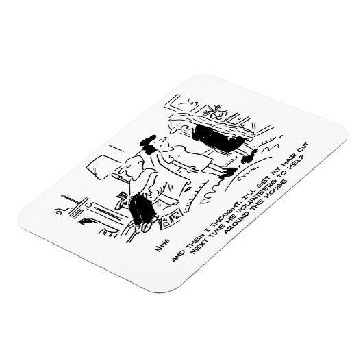 ヘアカットまたはヘアスタイリングのないロングヘアスタイル マグネット (左側)