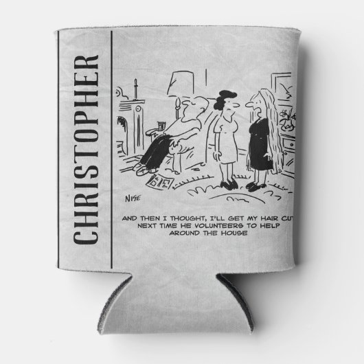 ヘアカットまたはヘアスタイリングのないロングヘアスタイル 缶クーラー (正面)