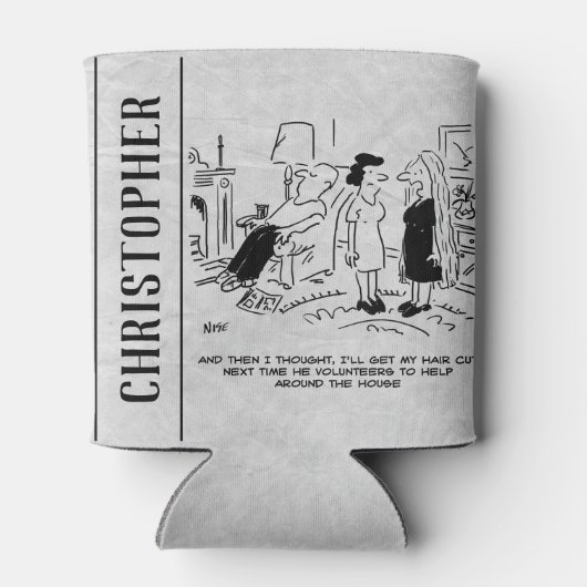 ヘアカットまたはヘアスタイリングのないロングヘアスタイル 缶クーラー (裏面)