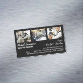 ヘアカットサロンと三カスタム枚フォト理容師 マグネット名刺 (インサイチュ)