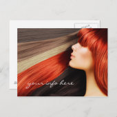 ヘアカットスタイリスト色長髪デザインはがき ポストカード (正面/裏面)