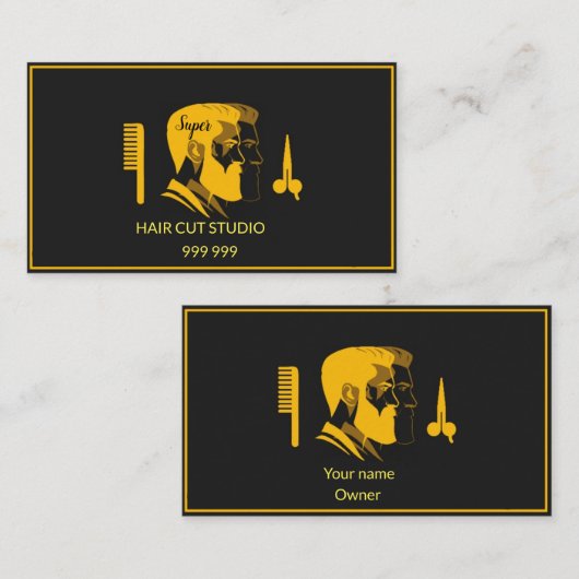 ヘアカットスタジオ 名刺 (正面/裏面)