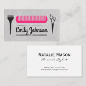 ヘアカットピンクコームサロンスタイリスト 名刺 (正面/裏面)