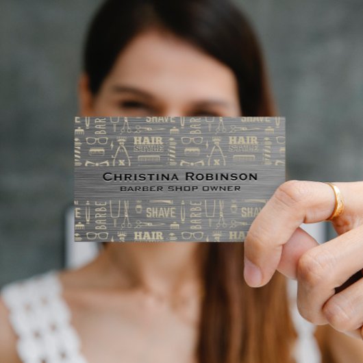 ヘアカット理容師パターン 名刺