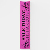 ヘアカット美しい販売カスタマイズ可能なピンクバナー 横断幕 (縦)