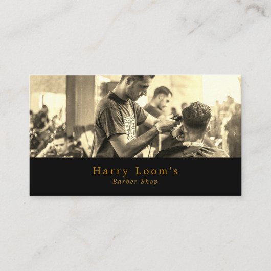 ヘアカット、メンズ理容師 名刺 (正面)