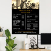 ヘアカット、男性の理容師価格表ポスター ポスター (ホームオフィス)