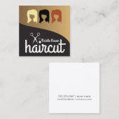 ヘアカットbyスタイリスト理容師 スクエア名刺 (正面/裏面)