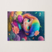 ヘアカラフル小さな女の子 ジグソーパズル (横)