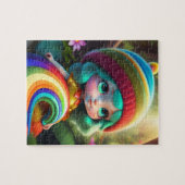 ヘアカラフル小さな女の子 ジグソーパズル (横)