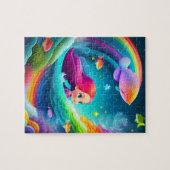 ヘアカラフル小さな女の子 ジグソーパズル (横)