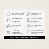 ヘアカラーアフターケアの名刺 (裏面)