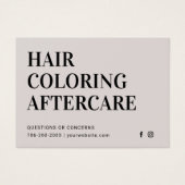 ヘアカラーアフターケアの名刺 (正面)