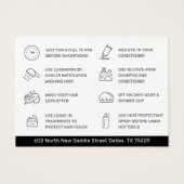 ヘアカラーアフターケアの名刺 (裏面)