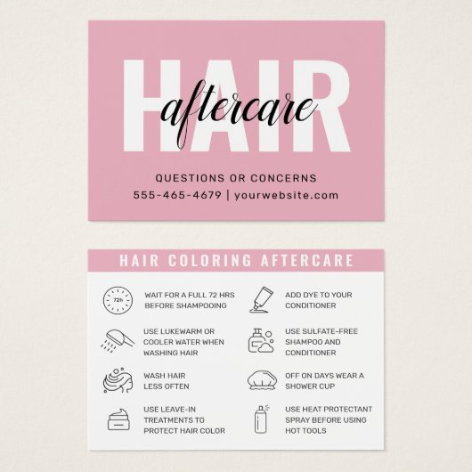 ヘアカラーアフターケアの名刺 (正面&裏面)