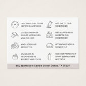 ヘアカラーアフターケアの名刺 (裏面)