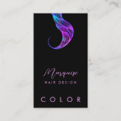 ヘアカラーリストシック虹色とブラック 名刺 (正面)