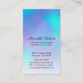 ヘアカラーリストスタイリストオパールブルー（ブラックモノグラム） 名刺 (裏面)