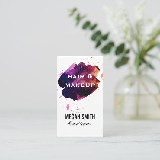 ヘアカラー/メイクアップ 名刺 (スタンド正面)