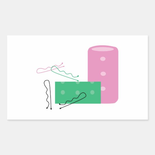 ヘアカーラー 長方形シール (正面)