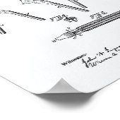 ヘアカーリングアイロン1907特許アートホワイト紙 ポスター (角)