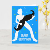 ヘアギター誕生日 カード (黄色い花)