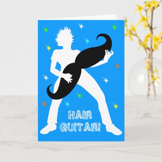 ヘアギター誕生日 カード (黄色い花)