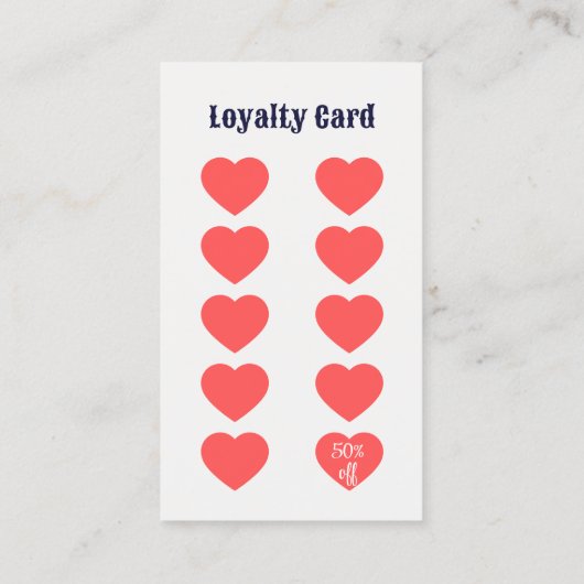 ヘアクイーンオブハートネイビーヘアドレッサー美しいサロン ロイヤリティカード (裏面)