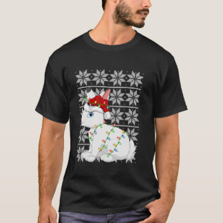 ヘアクリスマス照明サンタ醜いセータースタイルヘアC Tシャツ