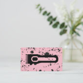 ヘアクリッパーロゴ | (ばちゃばちゃ)跳ねるインク 名刺 (スタンド正面)