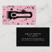 ヘアクリッパーロゴ | (ばちゃばちゃ)跳ねるインク 名刺 (正面/裏面)