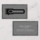 ヘアクリッパー | バーバー | スレートフレーム 名刺 (正面/裏面)