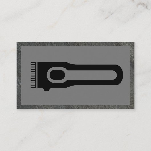 ヘアクリッパー | バーバー | スレートフレーム 名刺 (正面)