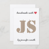 ヘアクリップハート付き手作りカードホルダー エンクロージャーカード (正面/裏面)