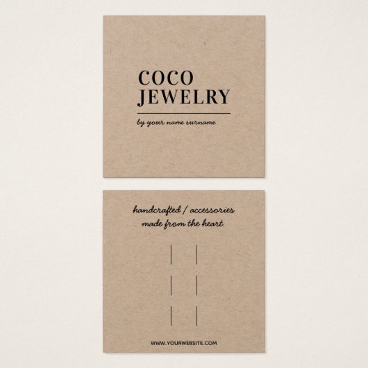 ヘアクリップ付属品ディスプレイカード (正面&裏面)