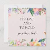 ヘアクリップ結婚カードを持つ 招待状 (正面)