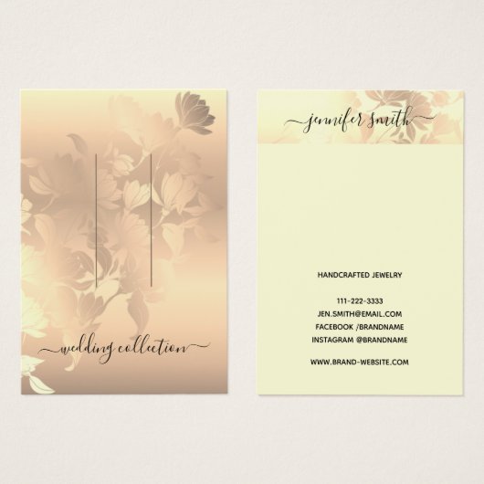 ヘアクリップ表示カードロマンチックヴィンテージピンク赤面 (正面&裏面)