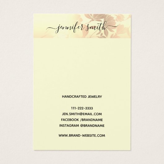 ヘアクリップ表示カードロマンチックヴィンテージピンク赤面 (裏面)