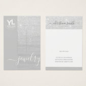 ヘアクリップ表示グラマー銀グリッターグラム (正面&裏面)