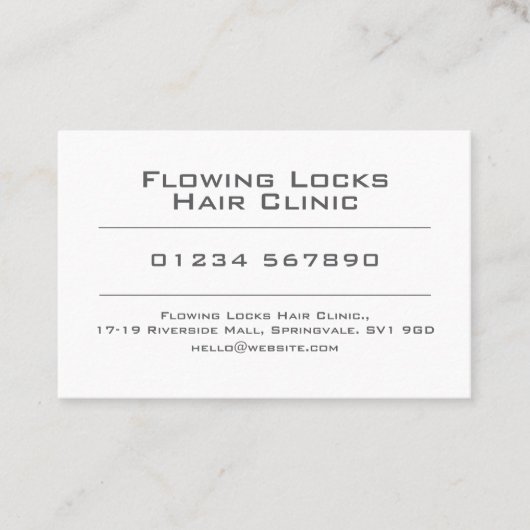 ヘアクリニックアポイントメントカード 名刺 (正面)