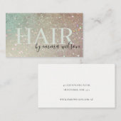 ヘアグリッターグリーンピンクアクアシャイニーきらめく 名刺 (正面/裏面)
