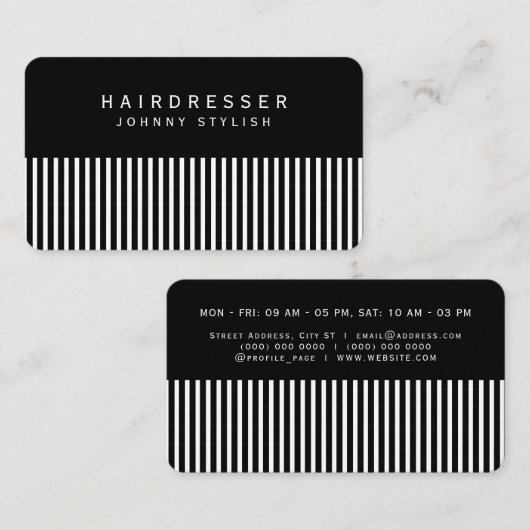 ヘアコーインスパイアムが黒く見える 名刺 (正面/裏面)