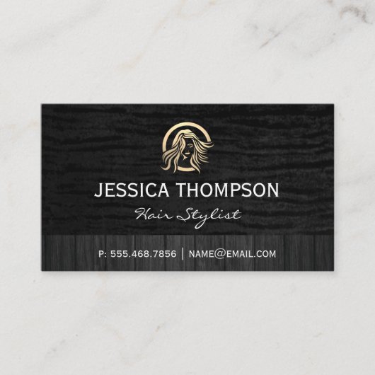 ヘアサロンのロゴ | スタイリスト 名刺 (正面)