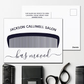 ヘアサロンの移動アナウンスのスタイリストの新しいアドレス ポストカード