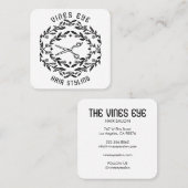 ヘアサロンはさみバラつる植物マジカルボホリュックス スクエア名刺 (正面/裏面)