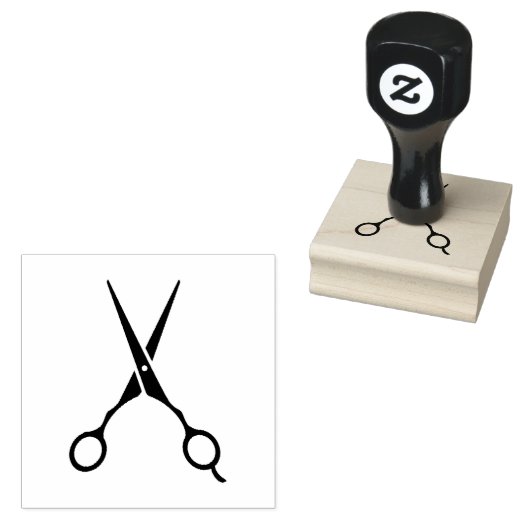 ヘアサロンはさみ ラバースタンプ (押印)