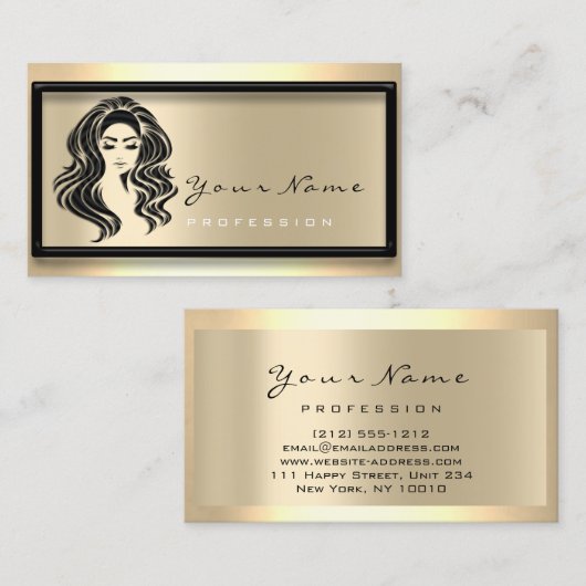 ヘアサロンまつげ延長メイクアップアーティストフレーム 名刺 (正面/裏面)