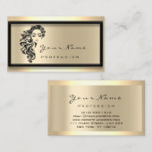 ヘアサロンまつげ延長メイクアップアーティスト金ゴールド 名刺 (正面/裏面)